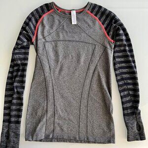 Ivivva Girls Heather Grey Fly Tech Long Sleeve Top Size 14